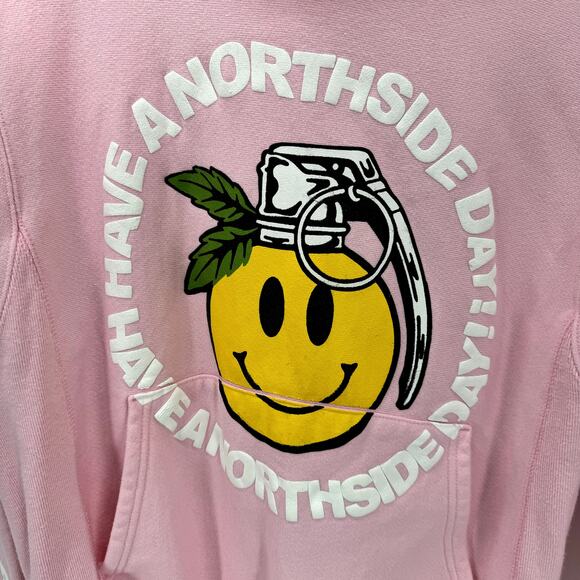Champion Hoodie Womens Small Pink HAVE A NORTHSIDE DAY Pullover Reverse Weave - Picture 2 of 9